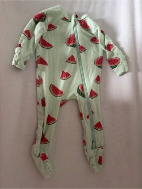 Kyte BABY Mint Green Watermelon Print Footed One-Piece